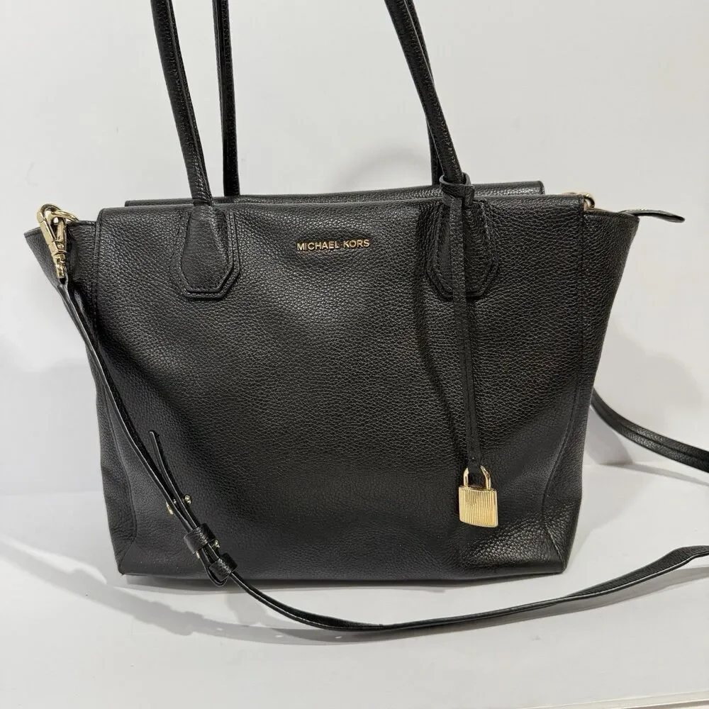 Michael Kors Studio Mercer Large Black Leather Satchel